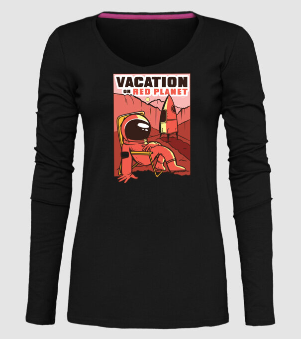 Vacanță pe Marte model negru pe tricou