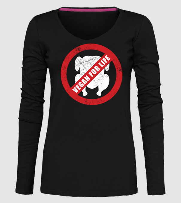 Vegan pe viață model negru pe tricou