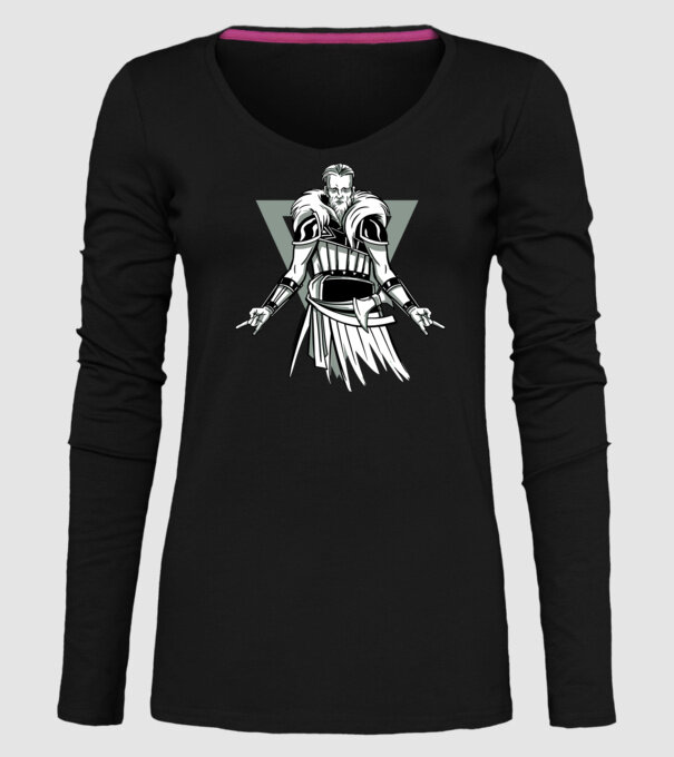 Războinic Viking model negru pe tricou