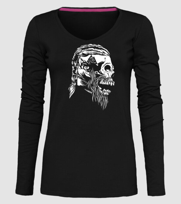 Craniu Viking model negru pe tricou