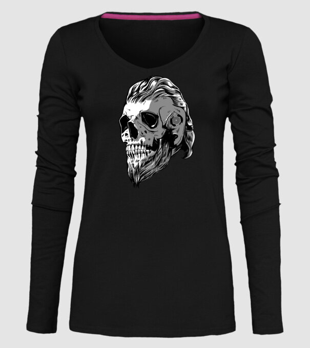 Craniu Viking model negru pe tricou