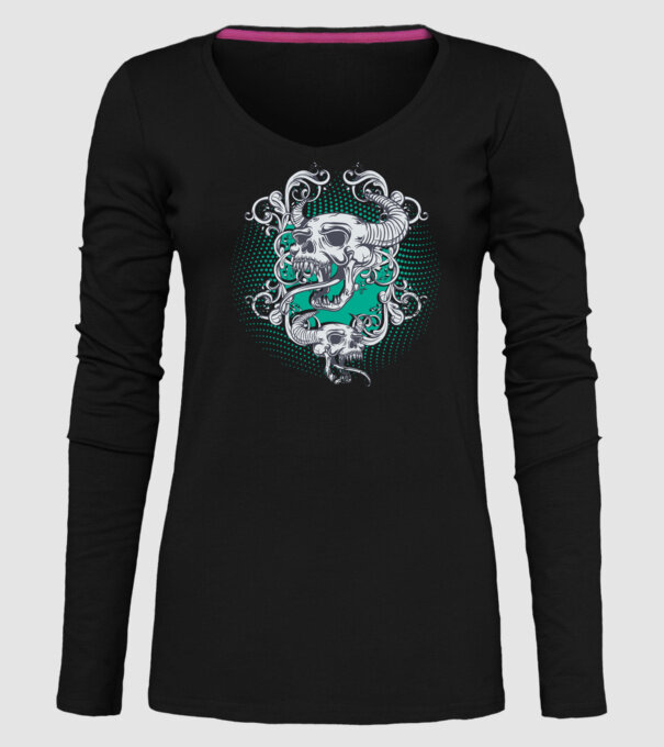 Vintage Craniu model negru pe tricou