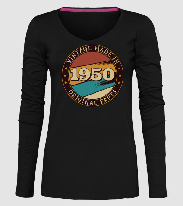 Vintage Made in 1950 Original Parts Retro Birthday model negru pe tricou