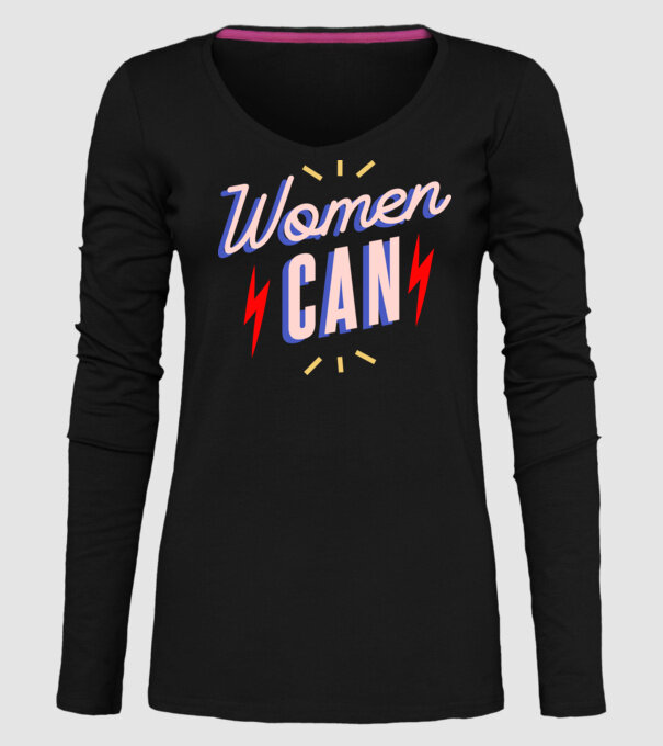 Women Can de Ziua Femeii model negru pe tricou