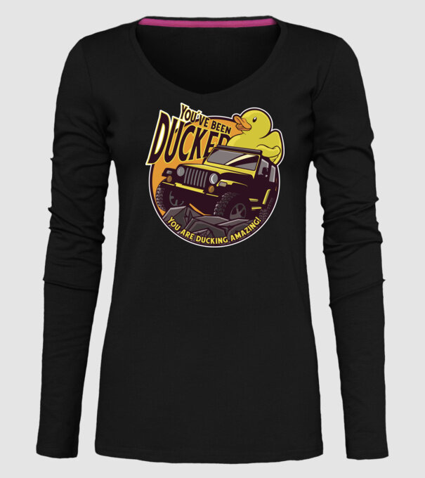 'You''ve been ducked - Off road SUV' model negru pe tricou