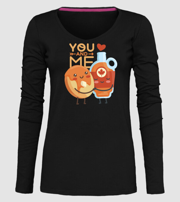 'You and Me tricou cuplu pentru Valentine''s Day' model negru pe tricou