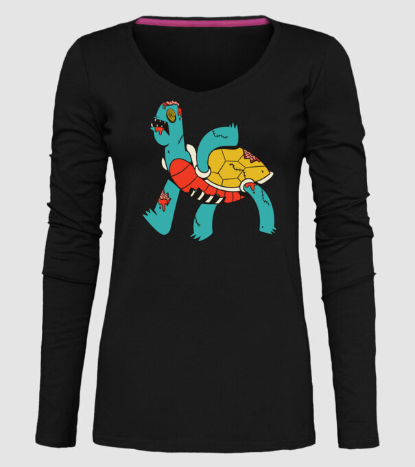Broască țestoasă Zombie model negru pe tricou