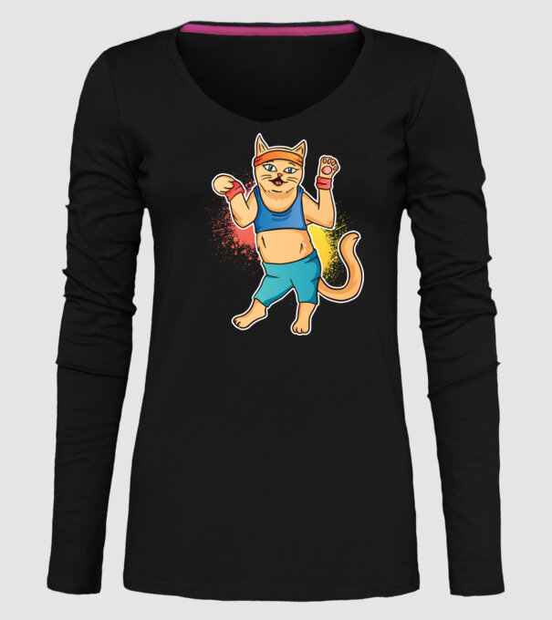Zumba Pisică antrenament model negru pe tricou