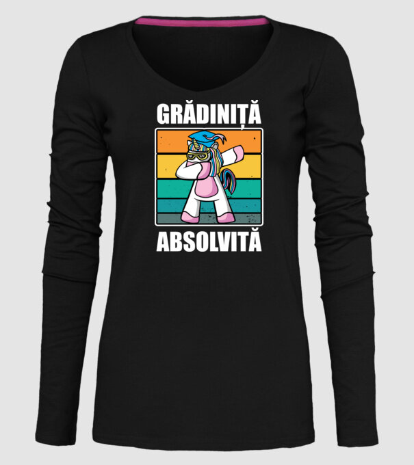 Absolvită grădiniță model negru pe tricou