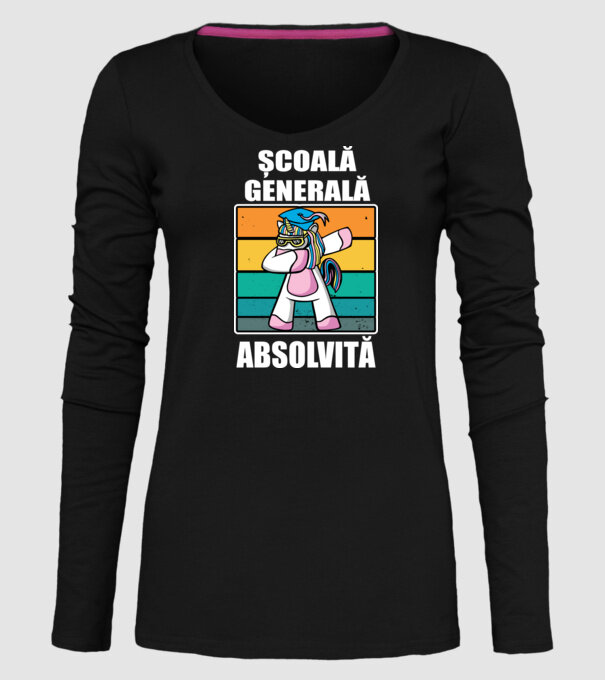 Absolvită școală generală model negru pe tricou