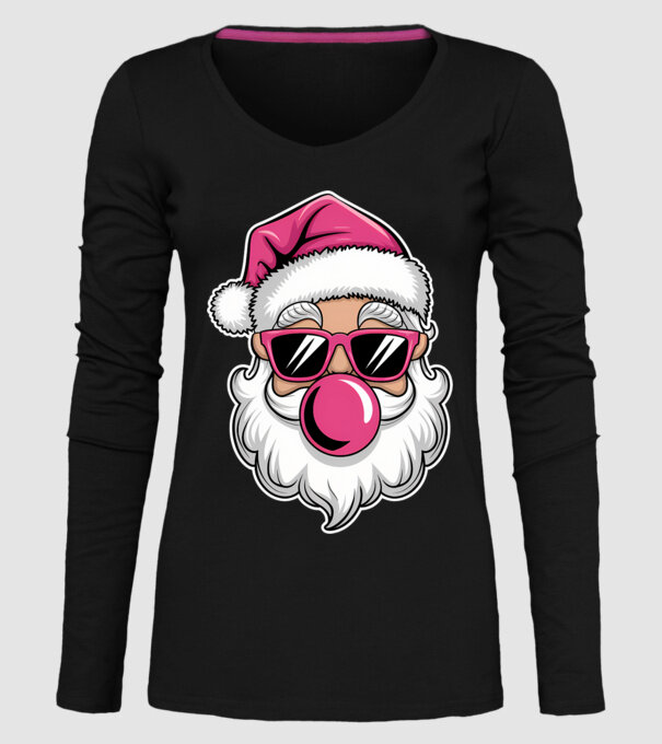 Bubble gum Santa 2 model negru pe tricou