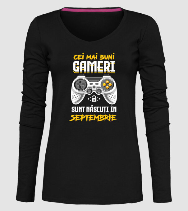 cei mai buni gameri sunt născuți în septembrie model negru pe tricou