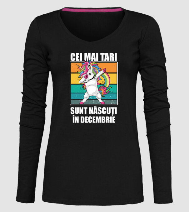 Cei mai tari sunt născuți în decembrie model negru pe tricou