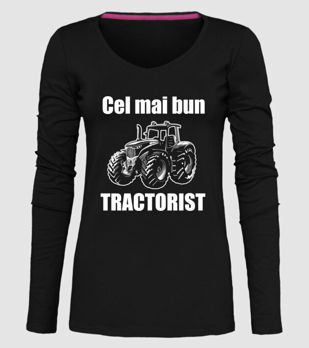 Cel mai bun tractorist model negru pe tricou