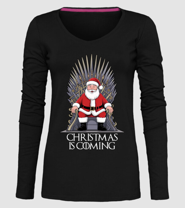 Christmas is Coming Negru model negru pe tricou