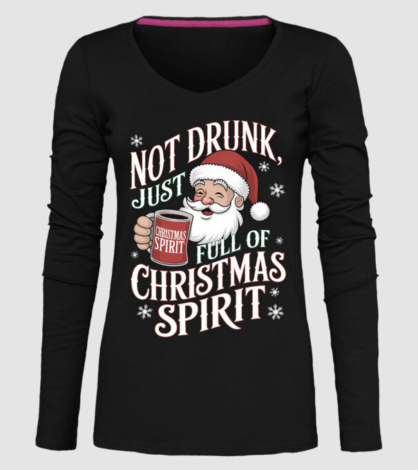 Christmas Spirit Santa model negru pe tricou