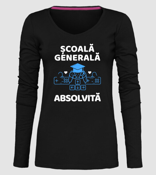 Școală generală absolvită model negru pe tricou
