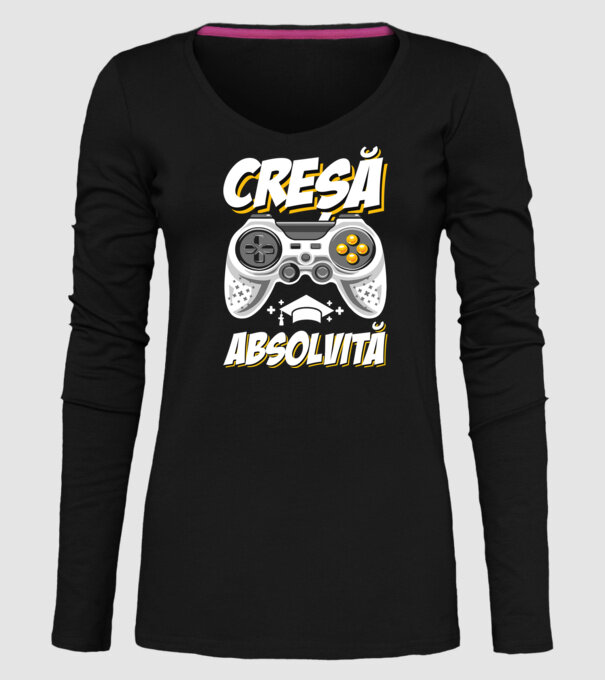 Gameri şcoală Creșă model negru pe tricou