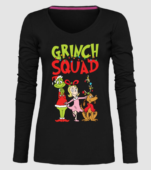 Grinch Squad model negru pe tricou