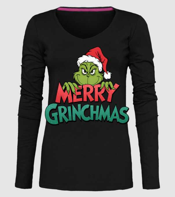 Merry Grinchmas model negru pe tricou