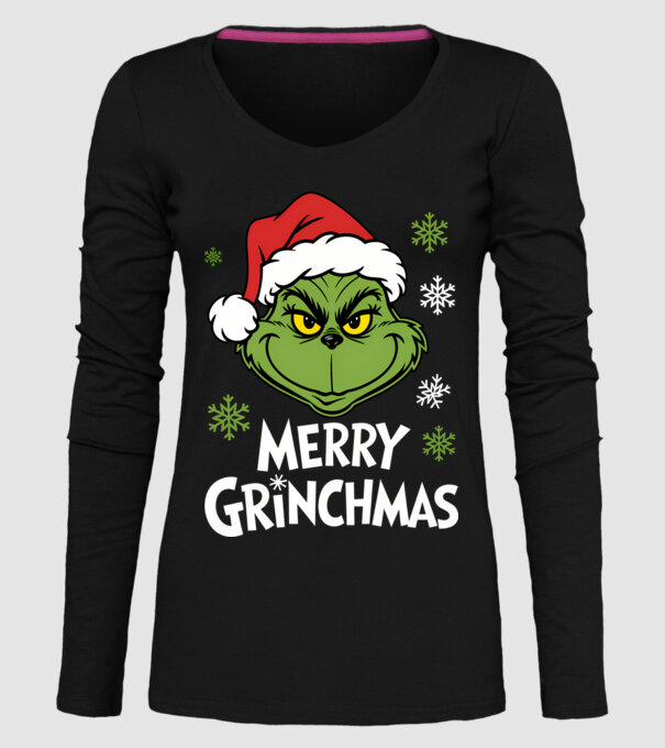 Merry Grinchmas Negru model negru pe tricou