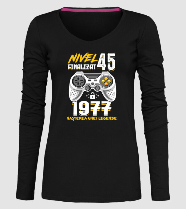 Nivel 45 finalizat. 1977 nașterea unei legende model negru pe tricou