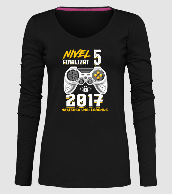 Nivel 5 finalizat. 2017 nașterea unei legende model negru pe tricou
