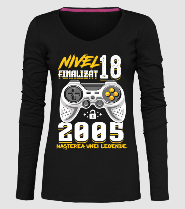 Nivel Finalizat 18 2005 model negru pe tricou