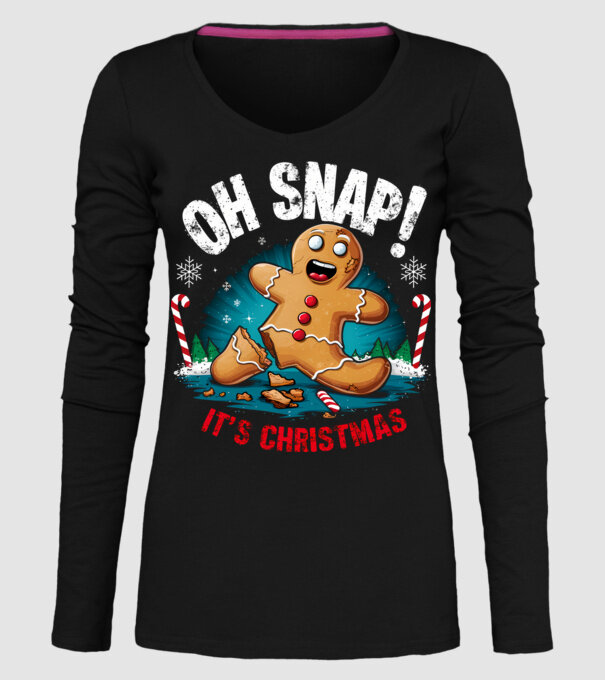 Oh snap! It's christmas Negru model negru pe tricou