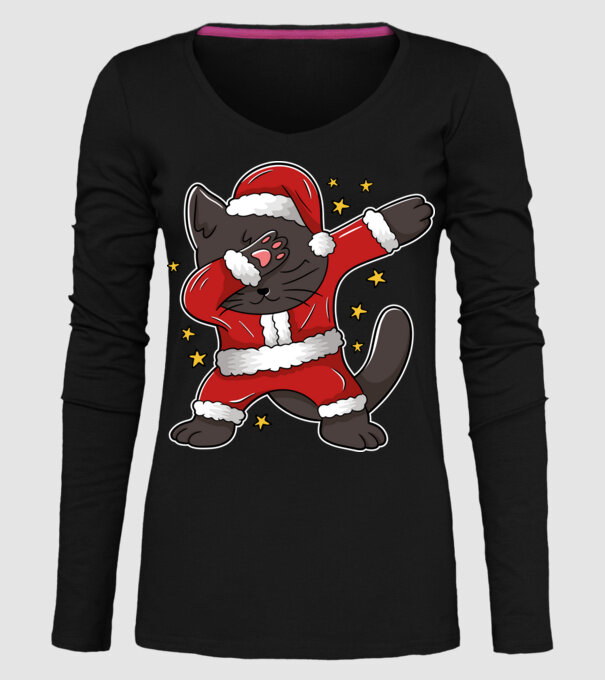 Pisică Dab model negru pe tricou