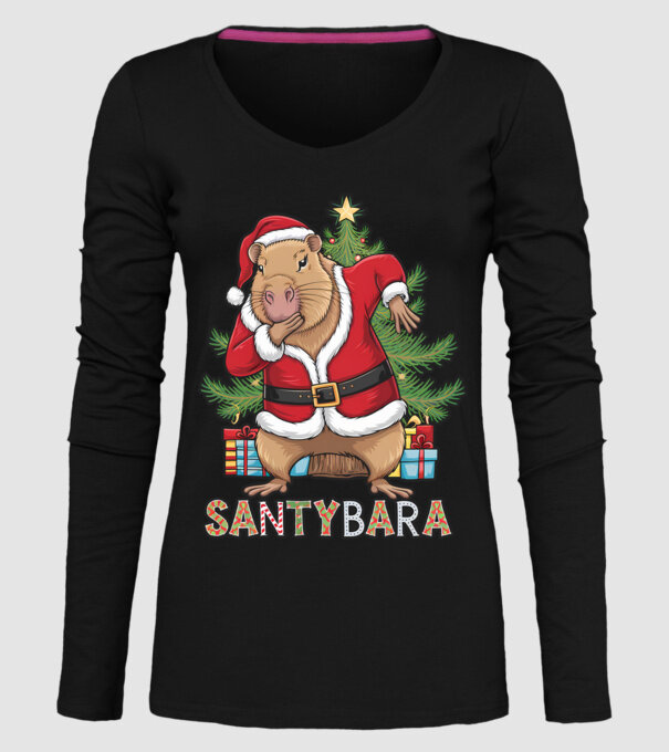Santybara model negru pe tricou
