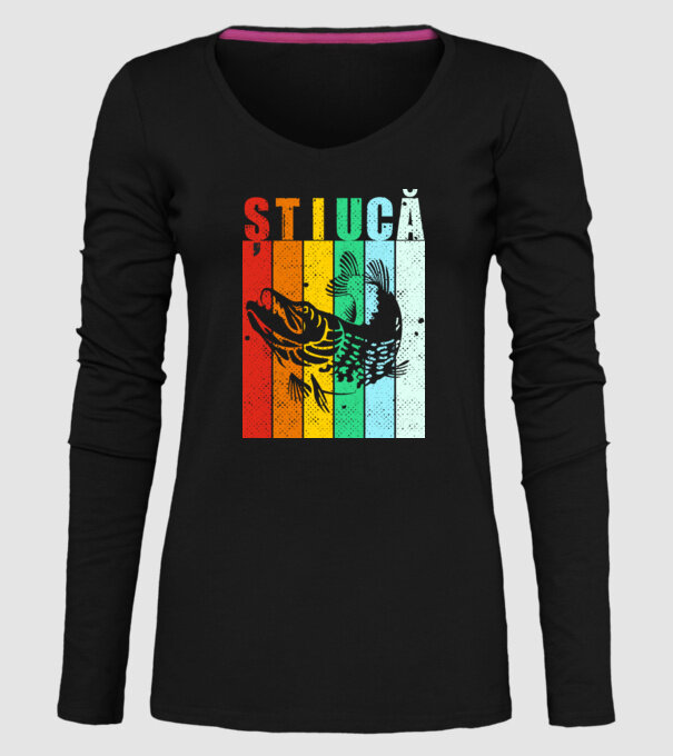 știucă model negru pe tricou