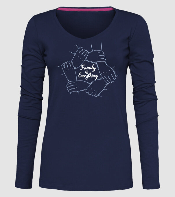 Familia este totul model albastru închis pe tricou