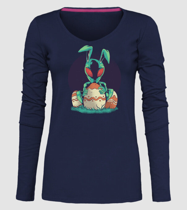 Paște Alien model albastru închis pe tricou