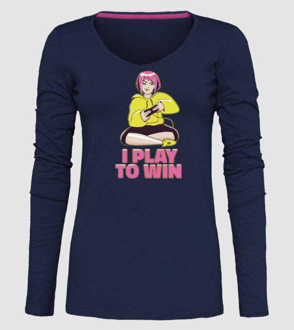 Anime fată Gamer model albastru închis pe tricou