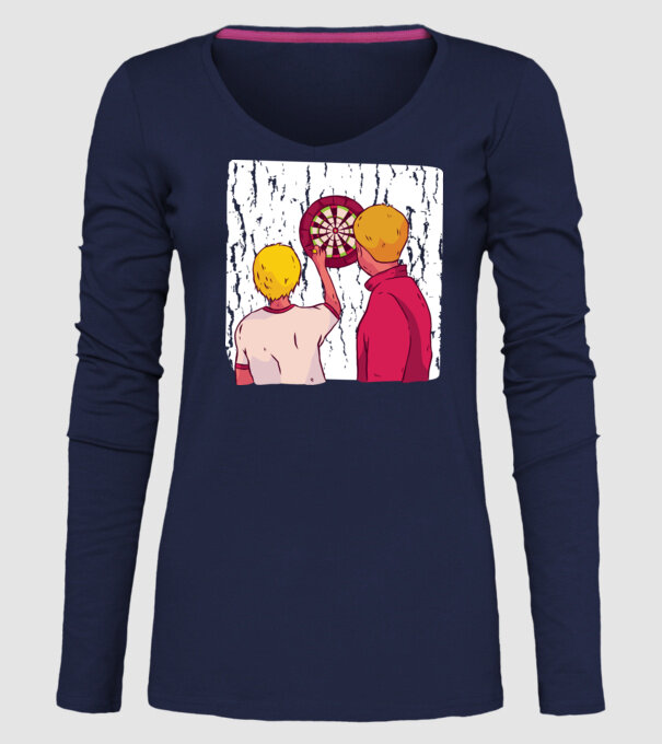 Darts Tată Fiu model albastru închis pe tricou