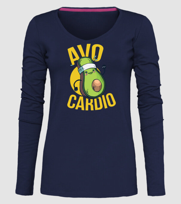 Avo Cardio Antrenament Avocado model albastru închis pe tricou