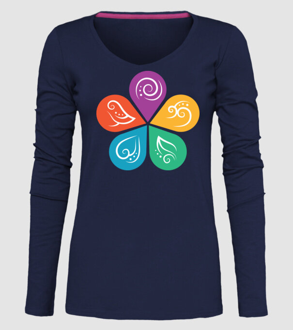 Ayurveda model albastru închis pe tricou