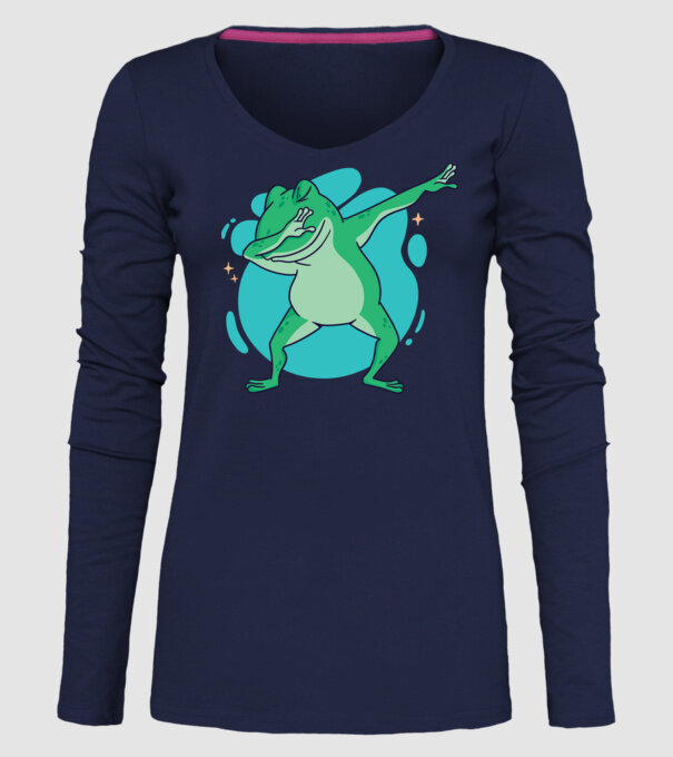 Broască DAB model albastru închis pe tricou