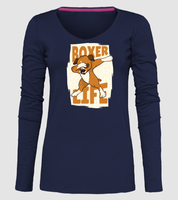 Boxer Life DAB model albastru închis pe tricou