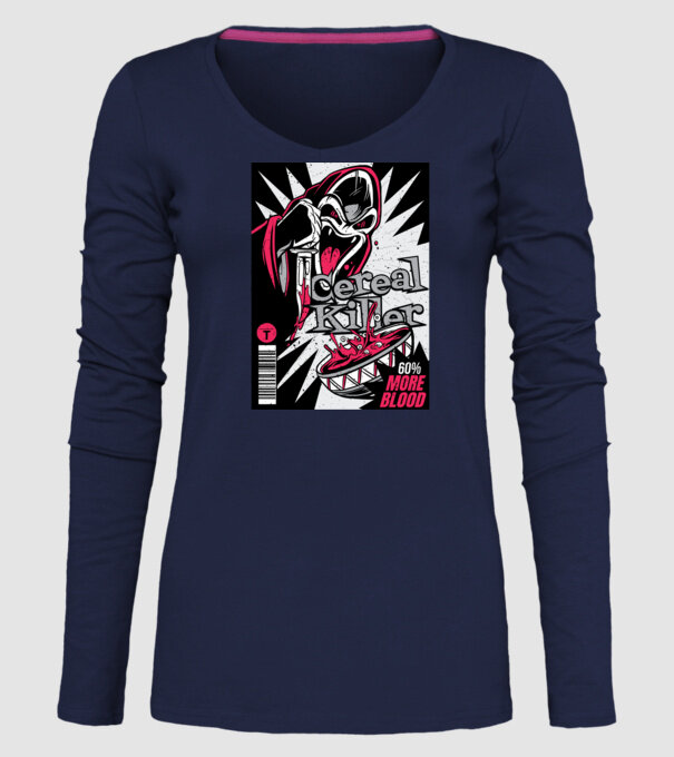 Cereal Killer model albastru închis pe tricou