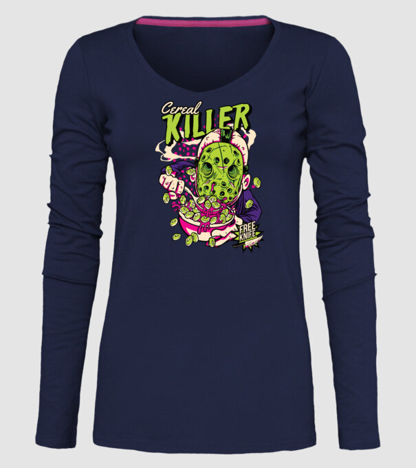 Cereal Killer model albastru închis pe tricou