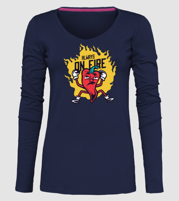 Ardei Chili model albastru închis pe tricou
