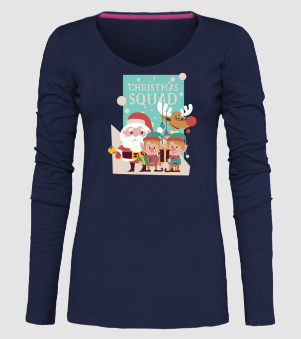 Christmas Squad Echipa de Crăciun model albastru închis pe tricou