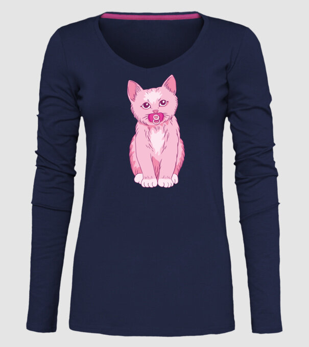 Pisică Baby model albastru închis pe tricou