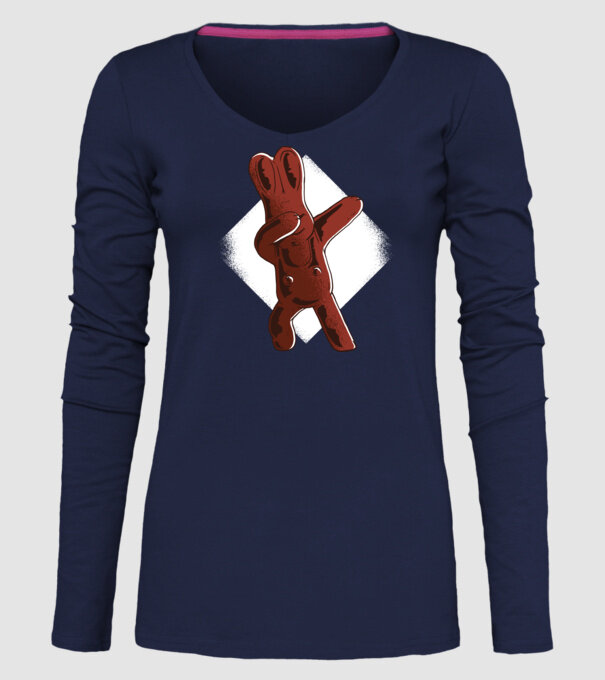 Iepuraș de Ciocolată model albastru închis pe tricou