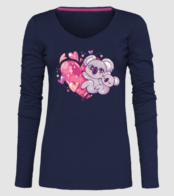 Koala drăguță Anime model albastru închis pe tricou