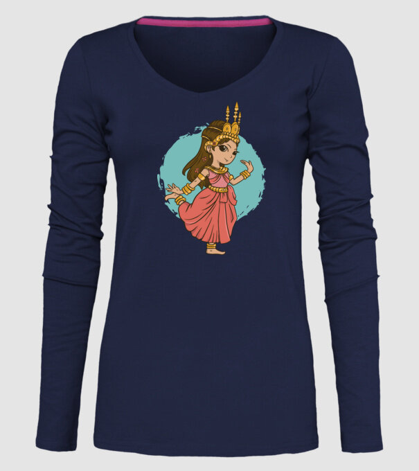 Prințesă drăguță model albastru închis pe tricou