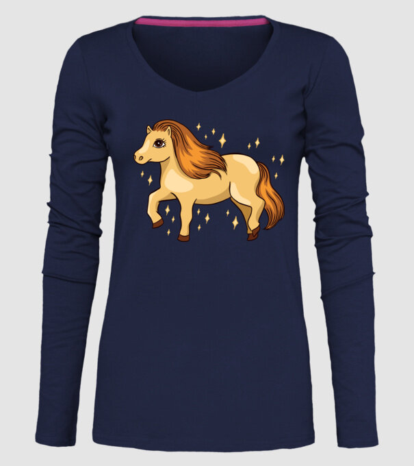 Ponei drăguț model albastru închis pe tricou
