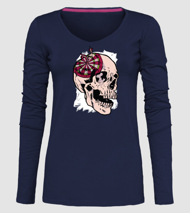 Craniu Darts model albastru închis pe tricou